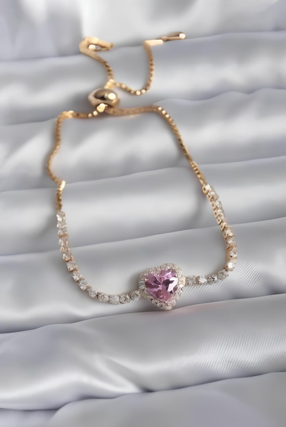 Gold Pink Shine Love Bileklik